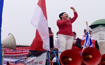  Demo Di Gedung DPR, KSBSI Desak Penghapusan Pasal RUU Cipta Kerja Yang Merugikan Buruh 