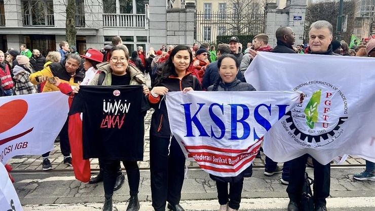 Presiden KSBSI Ikut Demo Solidaritas di Brussel, Bersama Melawan Penghematan 